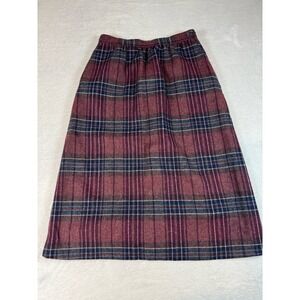 Vintage Dark Academia Tartan Midi Skirt 80's